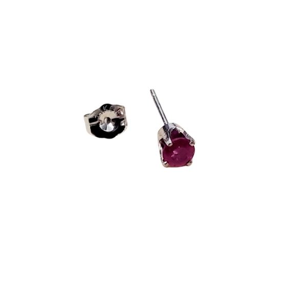 1/2 CTTW Genuine Ruby Earrings - Picture 5 of 7